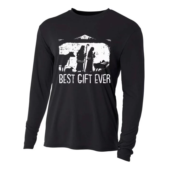 Best Ever Christmas Cool Jesus Nativity Scene Christian Cooling Performance Long Sleeve Crew