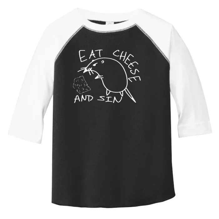 But Eat Cheese And Sin Funny Rat Toddler Fine Jersey T-Shirt