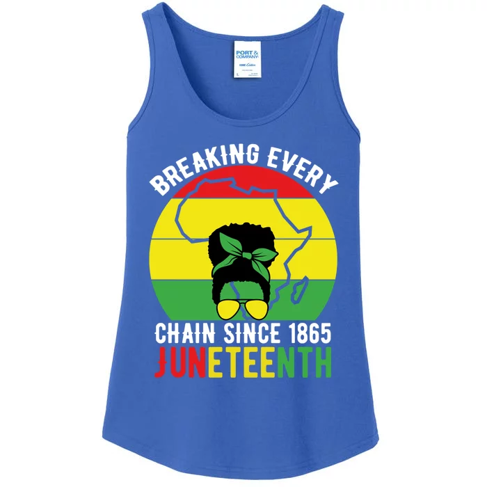 Breaking Every Chain Since 1865 Junenth Black History Funny Gift Ladies Essential Tank