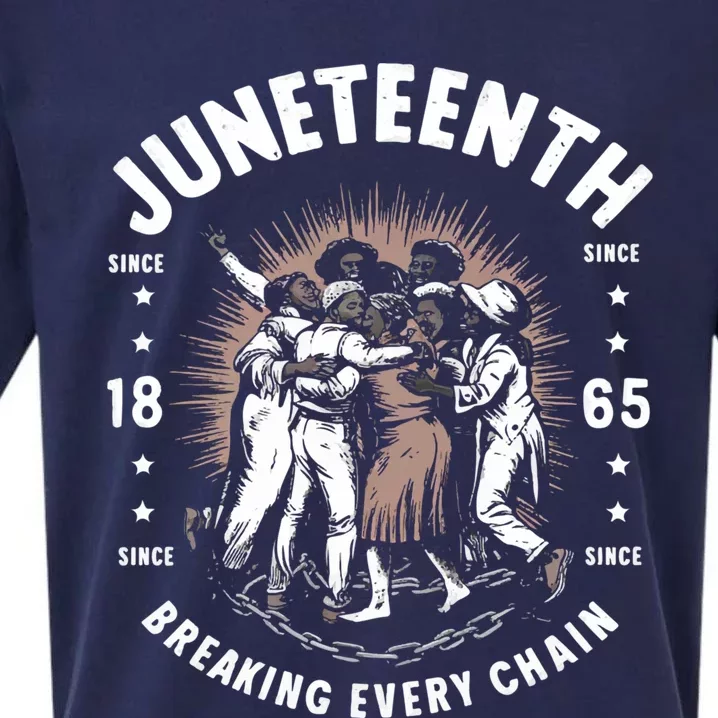 Breaking Every Chain Since 1865 Independence Day Junenth Funny Gift Sueded Cloud Jersey T-Shirt