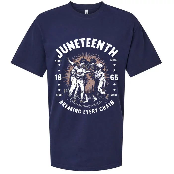 Breaking Every Chain Since 1865 Independence Day Junenth Funny Gift Sueded Cloud Jersey T-Shirt