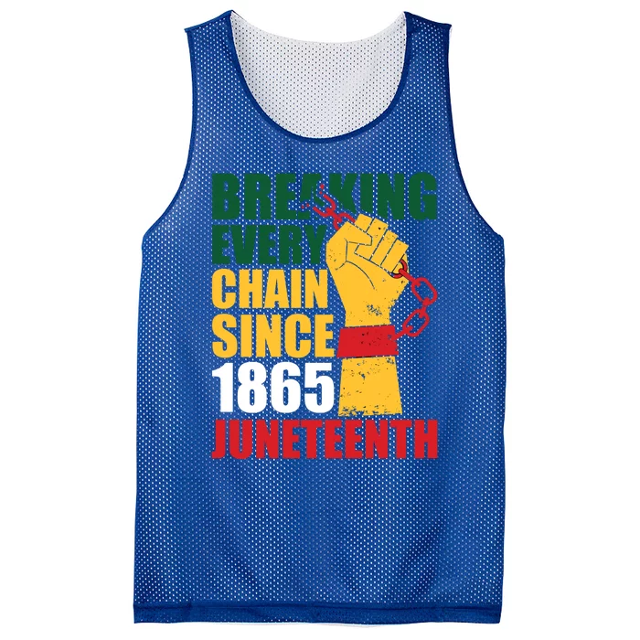 Breaking Every Chain Since 1865 Junenth Freedom Gift Mesh Reversible Basketball Jersey Tank