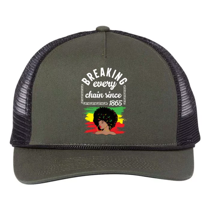 Breaking Every Chain Since 1865 Funny Black History Great Gift Retro Rope Trucker Hat Cap