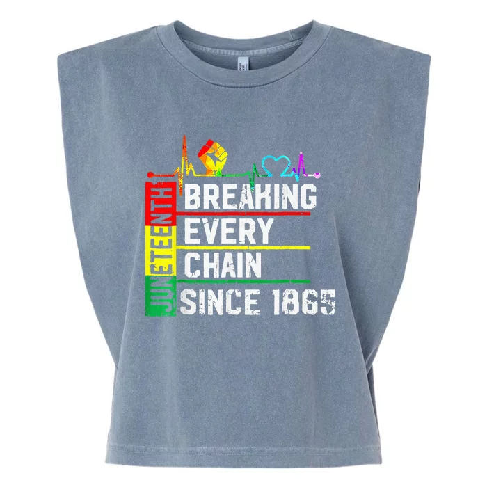 Breaking Every Chain Since 1865 Juneteenth Black History Garment-Dyed Women's Muscle Tee