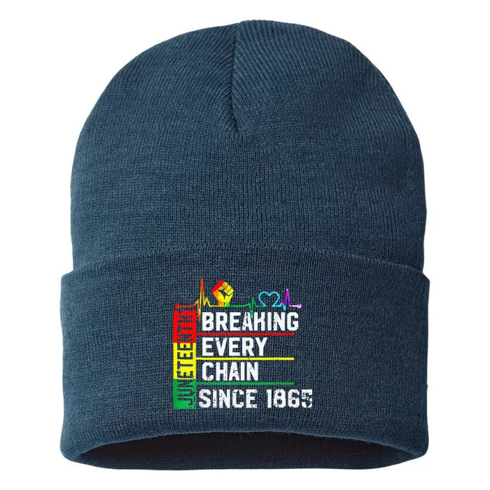 Breaking Every Chain Since 1865 Juneteenth Black History Sustainable Knit Beanie