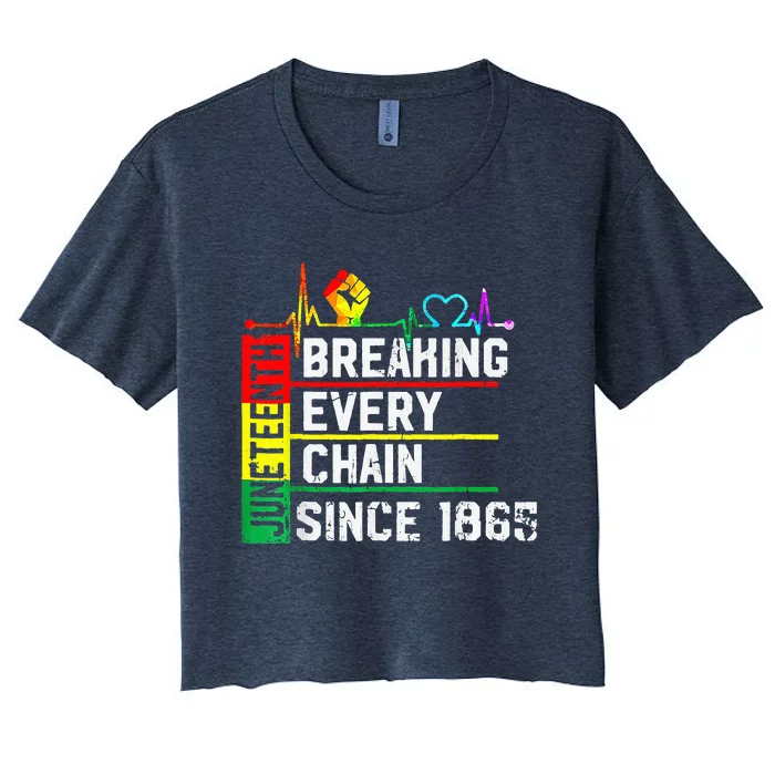 Breaking Every Chain Since 1865 Juneteenth Black History Women's Crop Top Tee