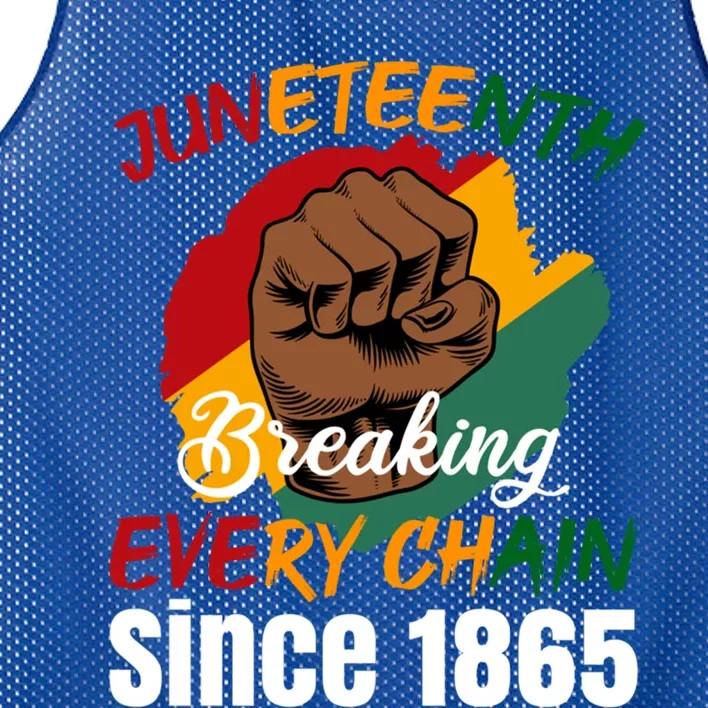 Breaking Every Chain Since 1865 Junenth Freedom Gift Mesh Reversible Basketball Jersey Tank