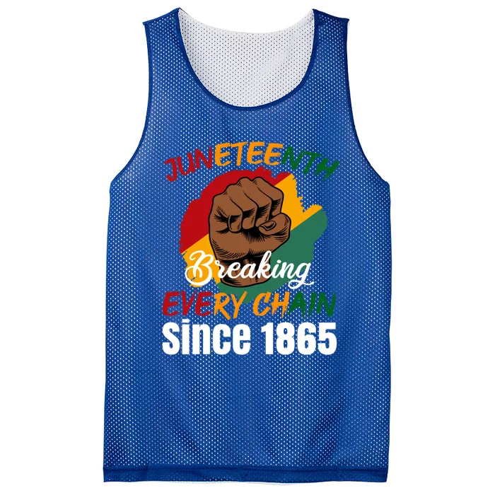 Breaking Every Chain Since 1865 Junenth Freedom Gift Mesh Reversible Basketball Jersey Tank