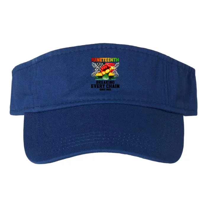 Breaking Every Chain Since 1865 Junenth African American Gift Valucap Bio-Washed Visor