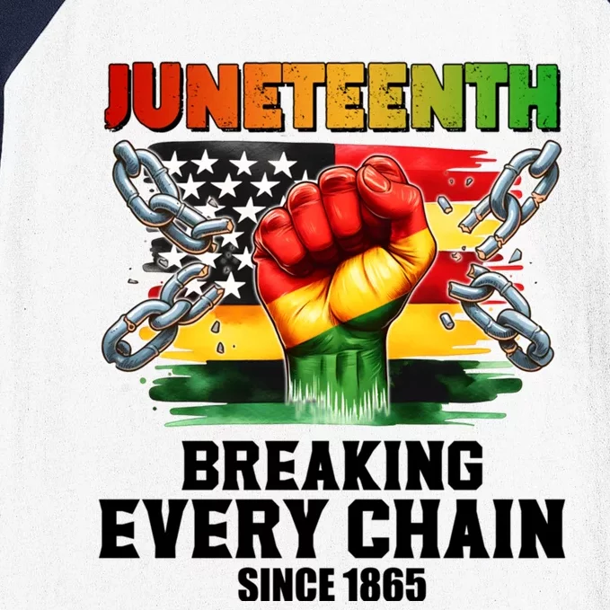 Breaking Every Chain Since 1865 Junenth African American Gift Baseball Sleeve Shirt