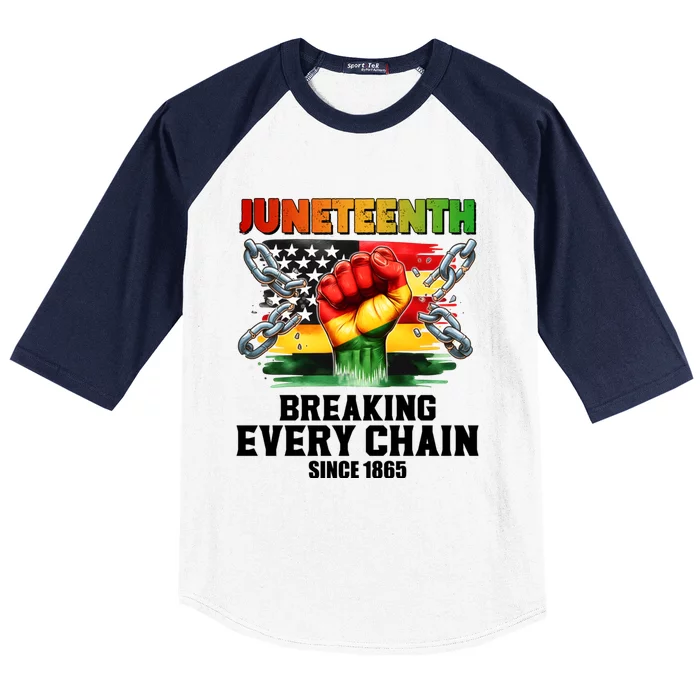 Breaking Every Chain Since 1865 Junenth African American Gift Baseball Sleeve Shirt