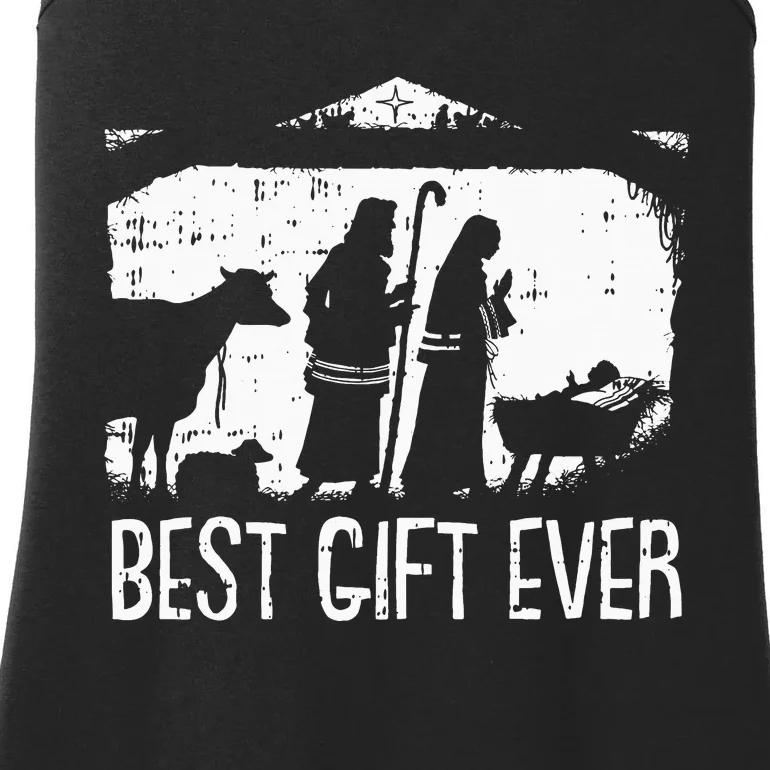 Best Ever Christmas Cool Jesus Nativity Scene Christian Ladies Essential Tank