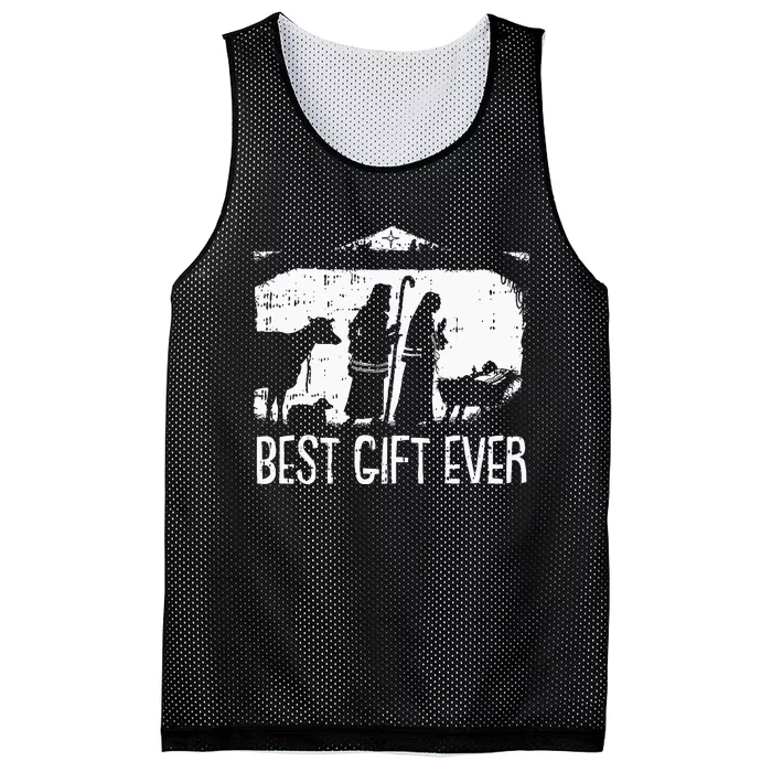 Best Ever Christmas Cool Jesus Nativity Scene Christian Mesh Reversible Basketball Jersey Tank