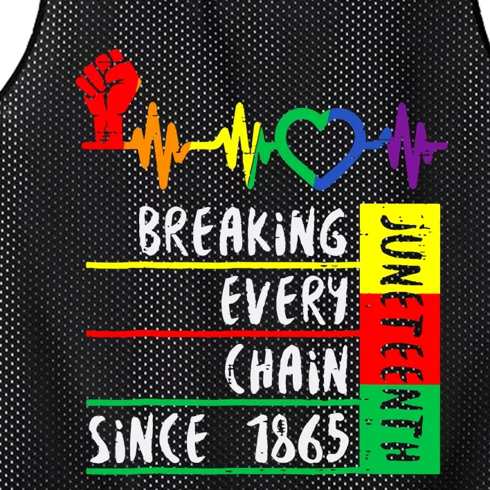 Breaking Every Chain Since 1865 Juneteenth Independence Day Mesh Reversible Basketball Jersey Tank