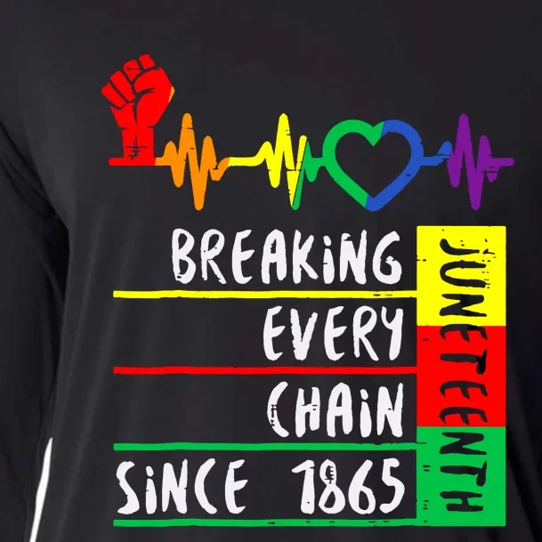 Breaking Every Chain Since 1865 Juneteenth Independence Day Cooling Performance Long Sleeve Crew