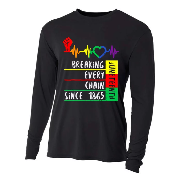 Breaking Every Chain Since 1865 Juneteenth Independence Day Cooling Performance Long Sleeve Crew