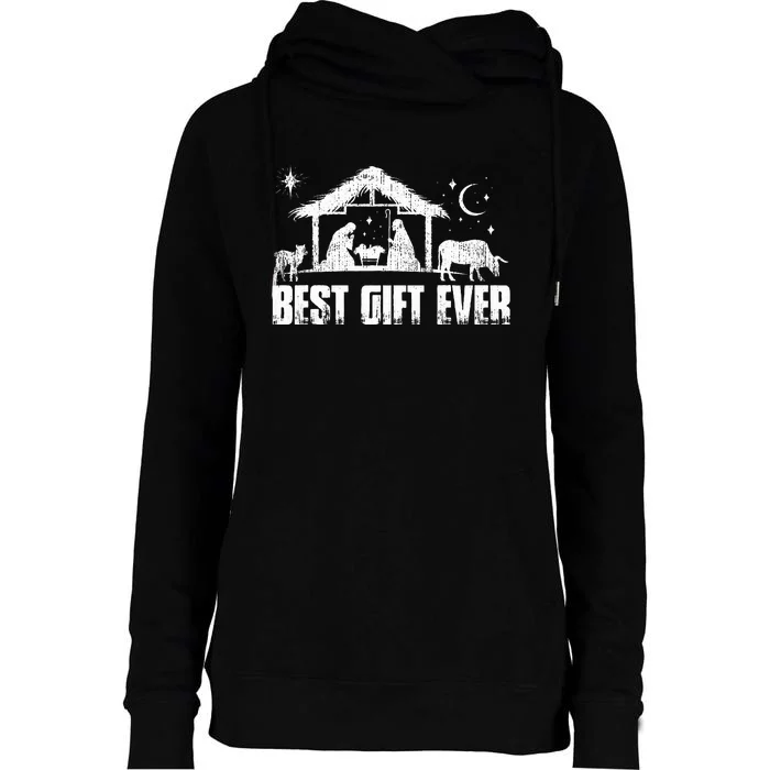 Best Ever Christmas Jesus Nativity Scene Christian Xmas Womens Funnel Neck Pullover Hood