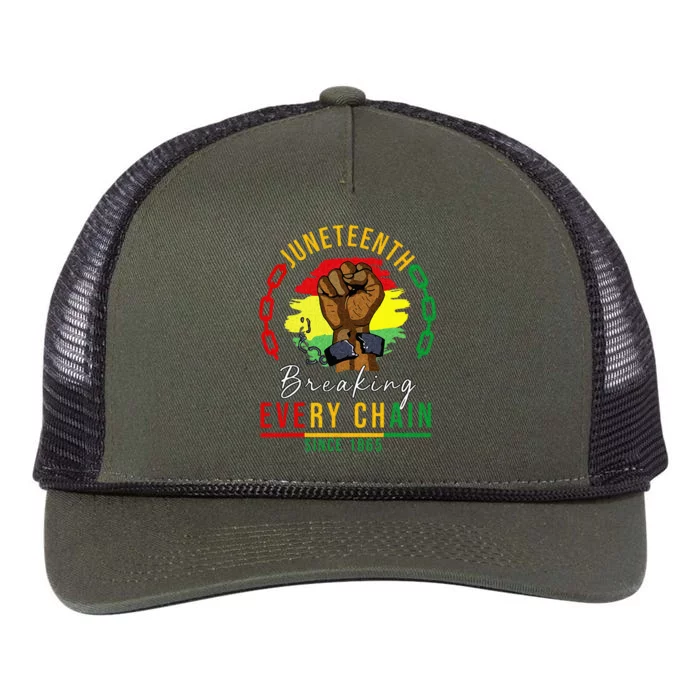 Breaking Every Chain Since 1865  Juneteenth Freedom Retro Rope Trucker Hat Cap