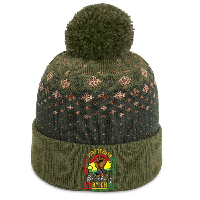 Breaking Every Chain Since 1865  Juneteenth Freedom The Baniff Cuffed Pom Beanie