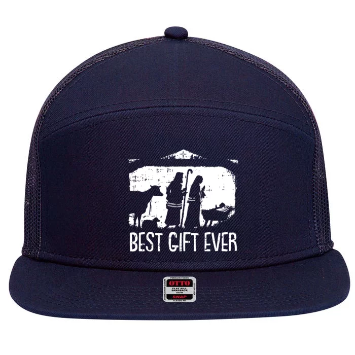 Best Ever Christmas Cool Jesus 7 Panel Mesh Trucker Snapback Hat