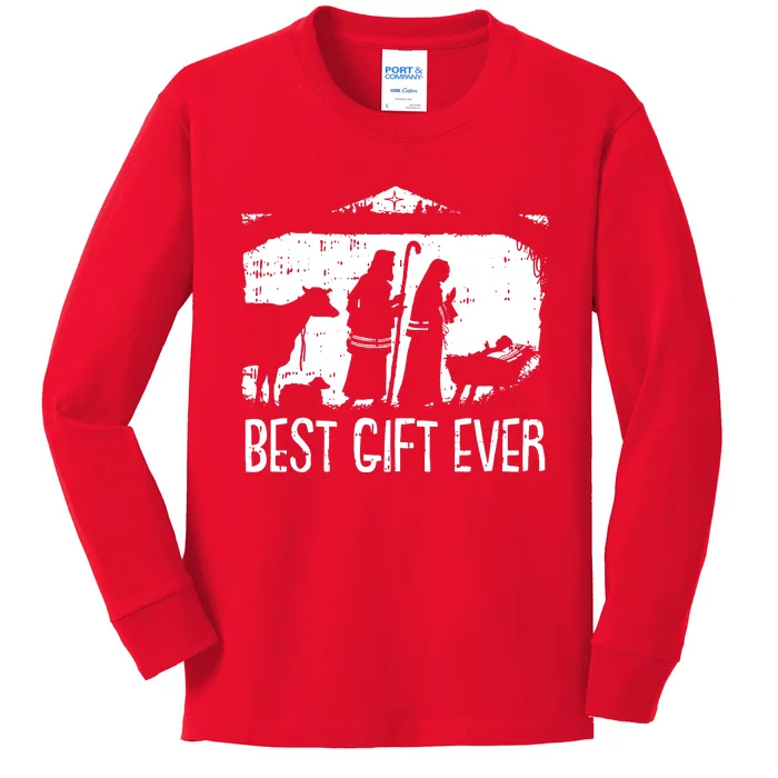 Best Ever Christmas Cool Jesus Kids Long Sleeve Shirt