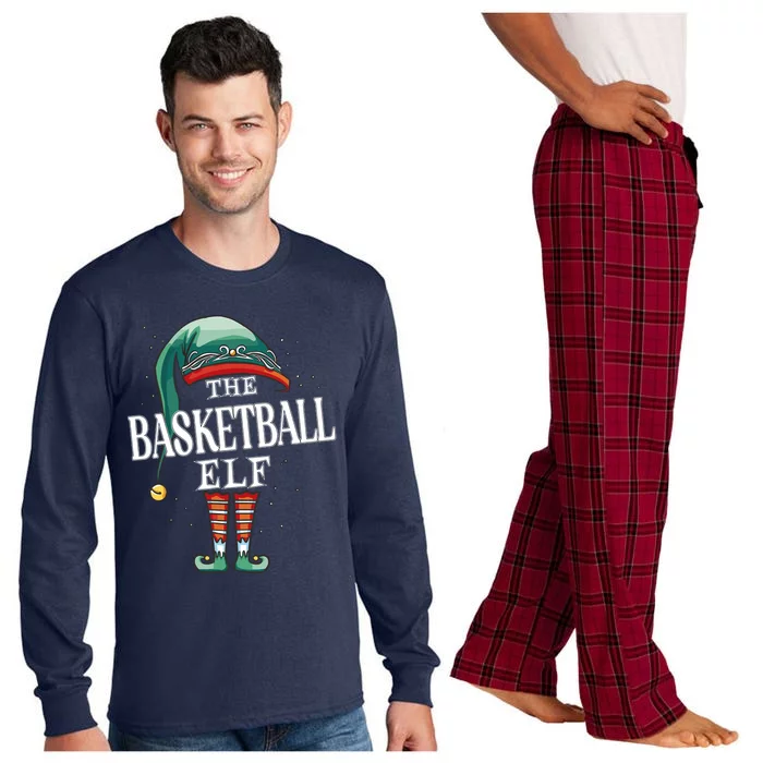 Basketball Elf Christmas Group Xmas Pajama Party Long Sleeve Pajama Set