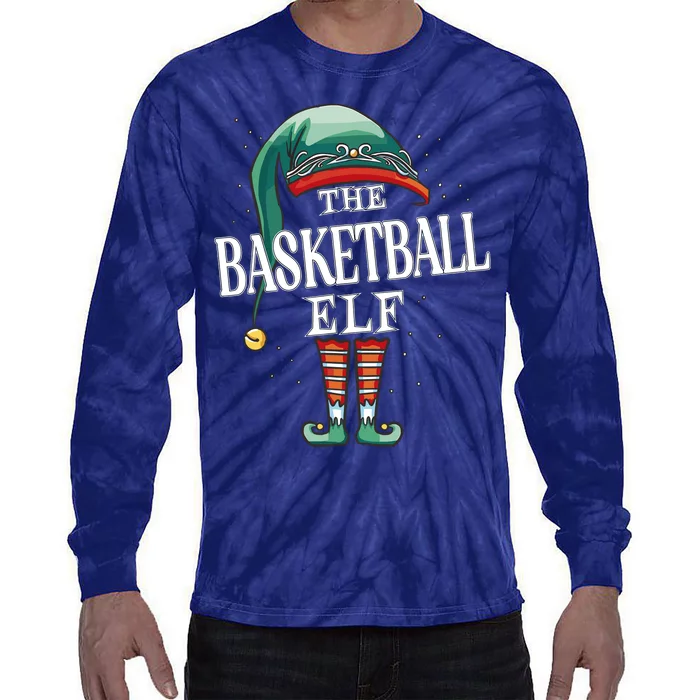 Basketball Elf Christmas Group Xmas Pajama Party Tie-Dye Long Sleeve Shirt