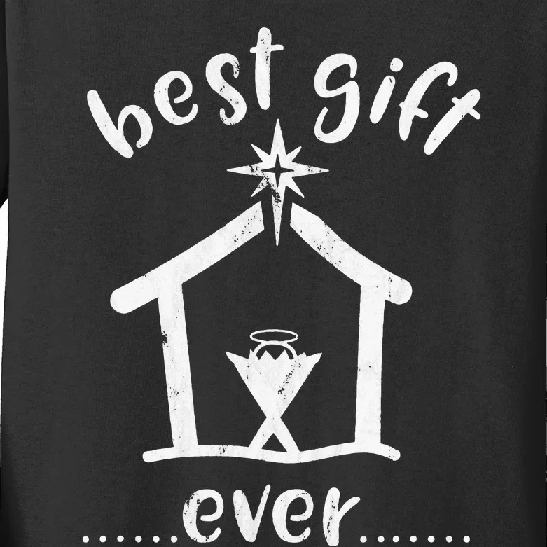 Best Ever Christmas Cool Jesus Nativity Scene Christian Kids Long Sleeve Shirt