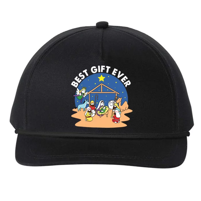 Best Ever Christmas Jesus Nativity Scene Christian Xmas Snapback Five-Panel Rope Hat