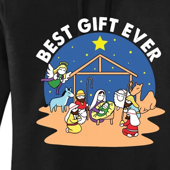 Best Ever Christmas Jesus Nativity Scene Christian Xmas Women's Pullover Hoodie