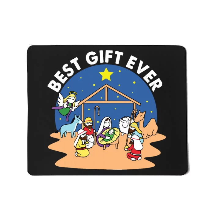 Best Ever Christmas Jesus Nativity Scene Christian Xmas Mousepad