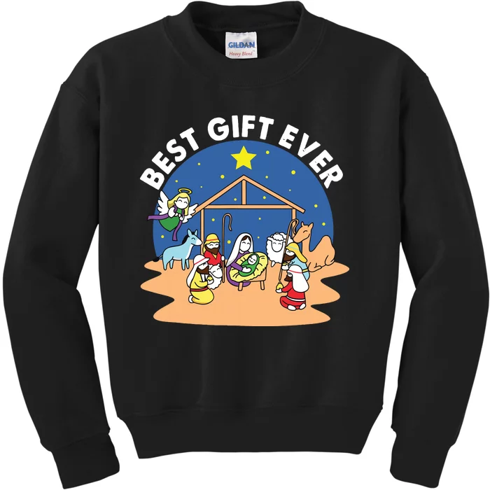 Best Ever Christmas Jesus Nativity Scene Christian Xmas Kids Sweatshirt