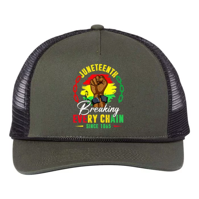 Breaking Every Chain Since 1865 Juneteenth Freedom Retro Rope Trucker Hat Cap