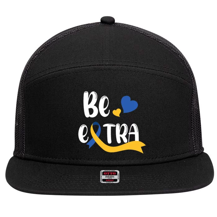 Be Extra Cute T21 World Down Syndrome Awareness Day 7 Panel Mesh Trucker Snapback Hat