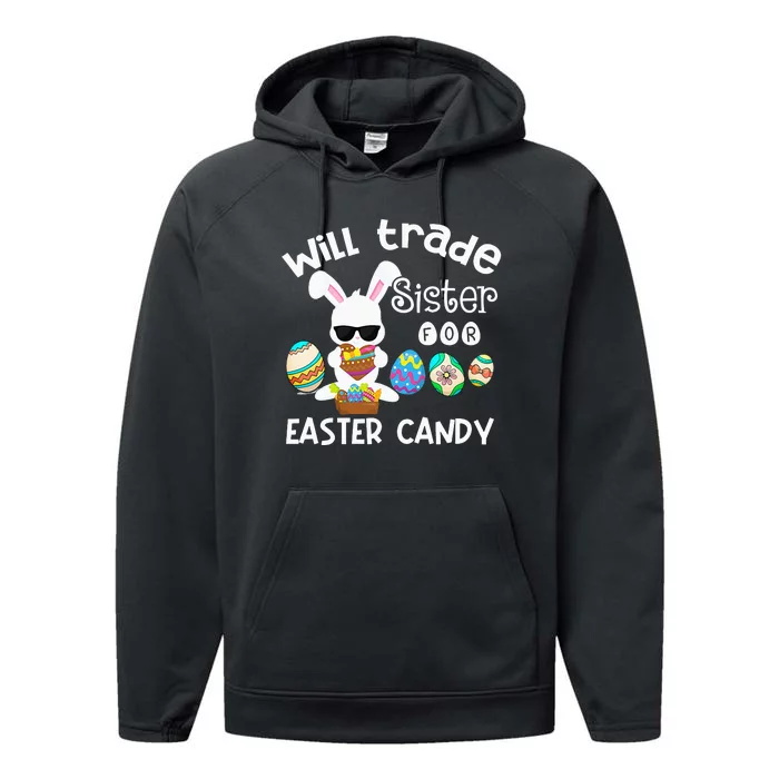 Bunny Eat Chocolate Eggs Will Trade Sister Easter Performance Fleece Hoodie