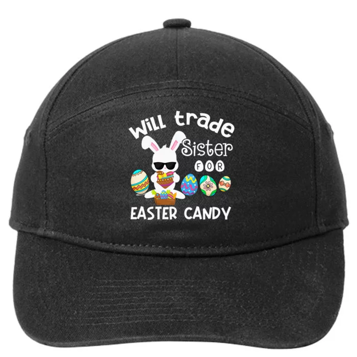 Bunny Eat Chocolate Eggs Will Trade Sister Easter 7-Panel Snapback Hat