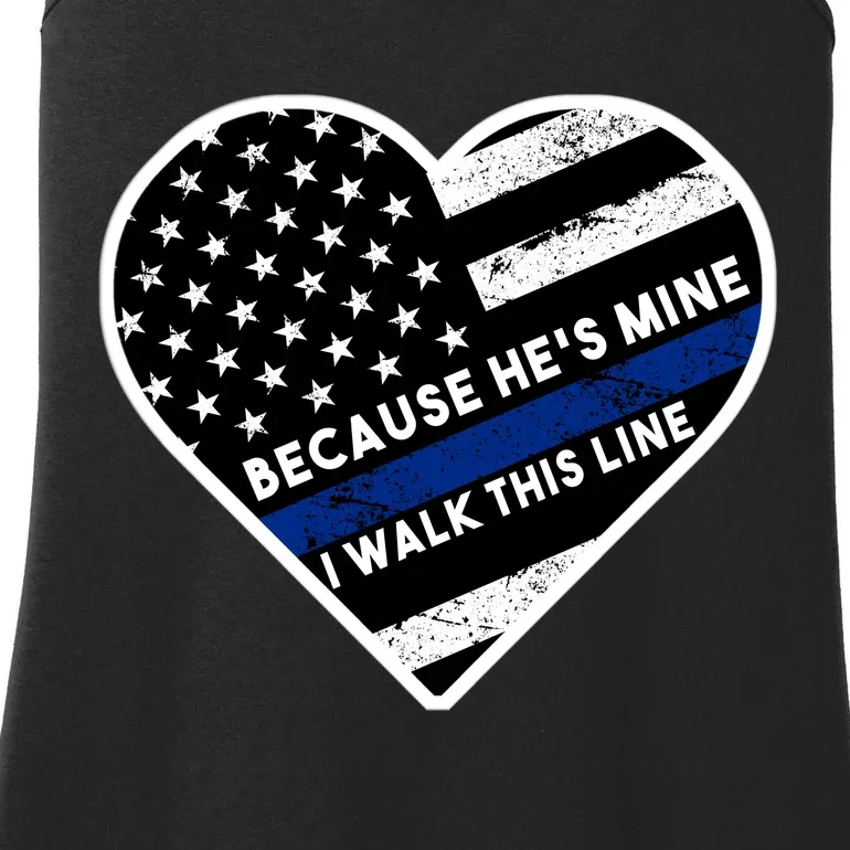 Because He's Mine I Walk This Line Back The Blue Ladies Essential Tank