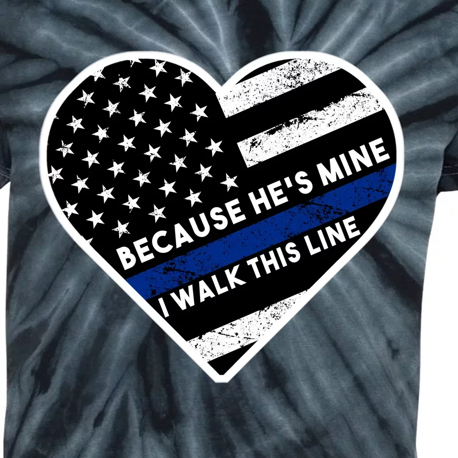 Because He's Mine I Walk This Line Back The Blue Kids Tie-Dye T-Shirt