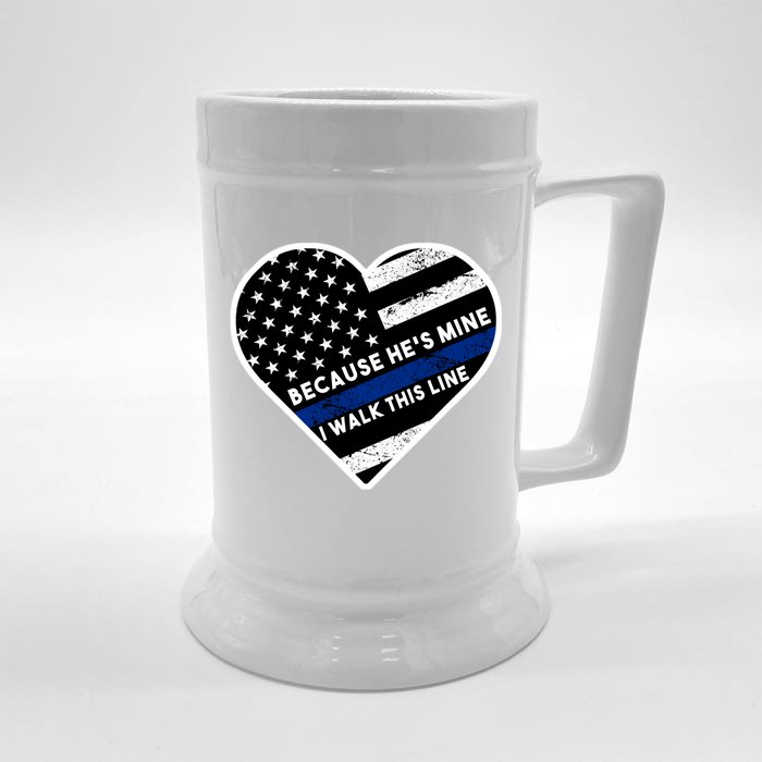 Because He's Mine I Walk This Line Back The Blue Front & Back Beer Stein