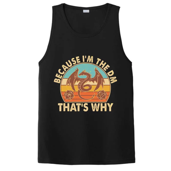 Because I'm the DM That's Why Vintage Performance Tank