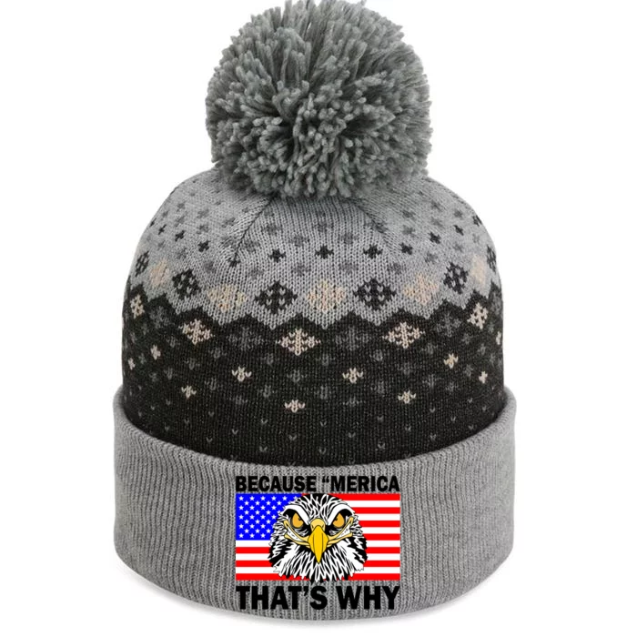 Because 'Merica That's Why! Eagle The Baniff Cuffed Pom Beanie