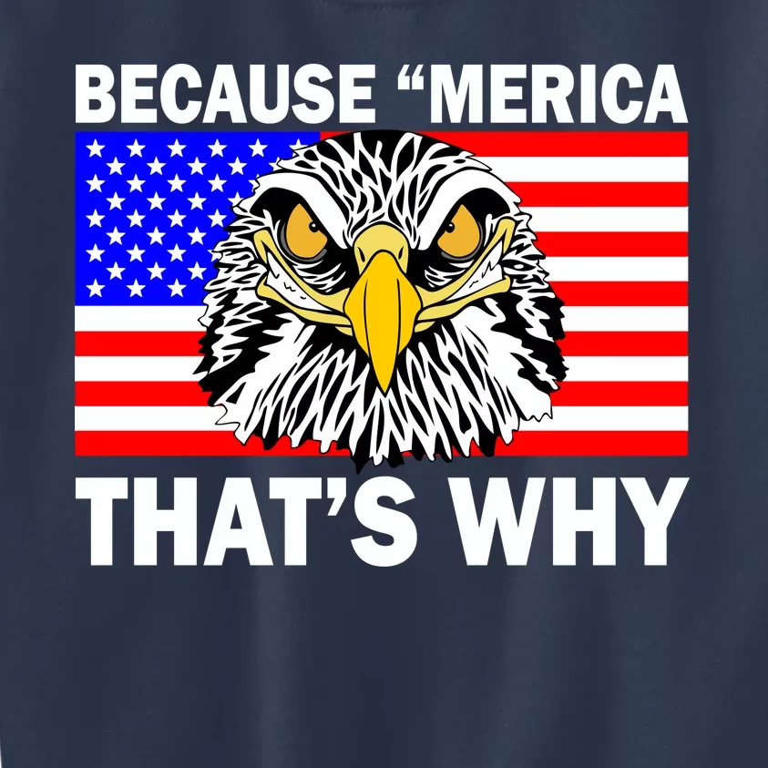 Because 'Merica That's Why! Eagle Kids Sweatshirt