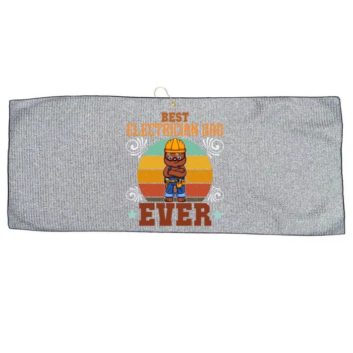 Best Electrician Dad Ever Electronics Engineer Gift Large Microfiber Waffle Golf Towel