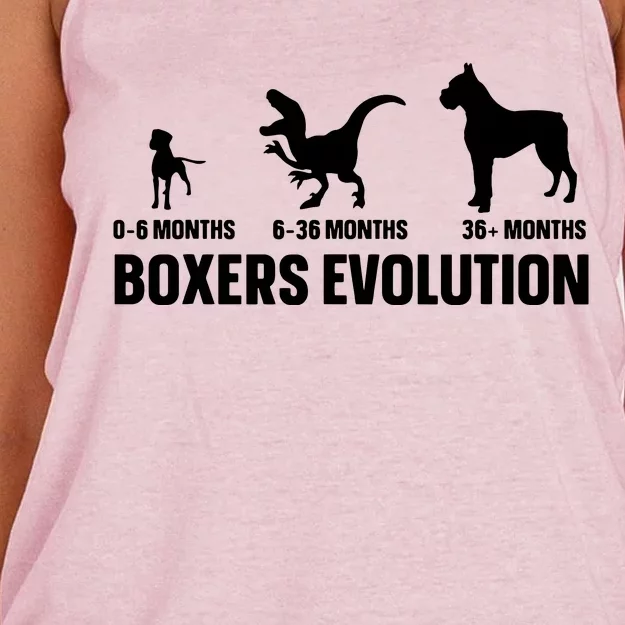 Boxers Evolution Design For A Boxer Owner Women's Knotted Racerback Tank