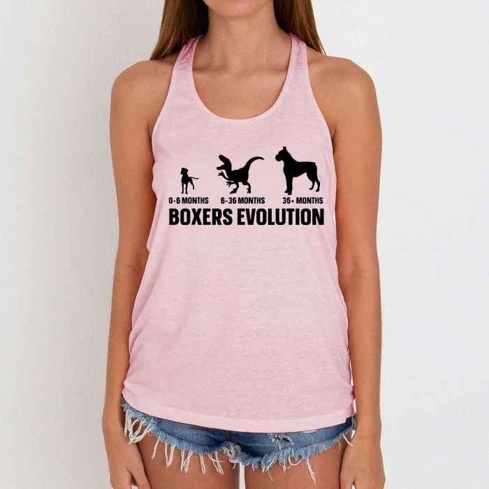 Boxers Evolution Design For A Boxer Owner Women's Knotted Racerback Tank