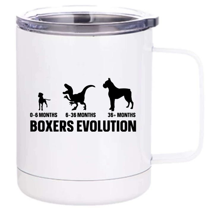 Boxers Evolution Design For A Boxer Owner Front & Back 12oz Stainless Steel Tumbler Cup