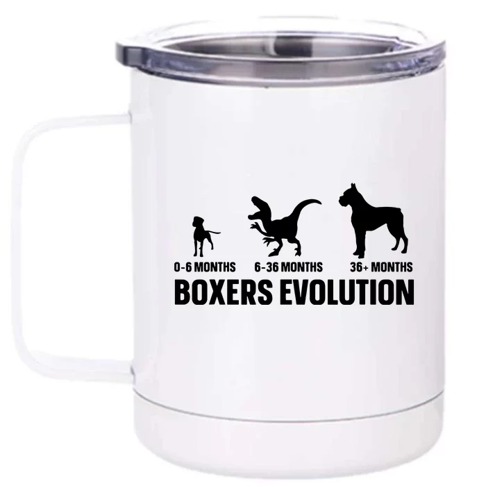 Boxers Evolution Design For A Boxer Owner Front & Back 12oz Stainless Steel Tumbler Cup