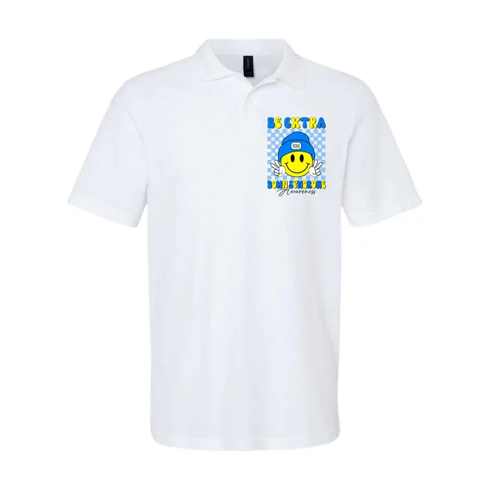 Be Extra Down Syndrome Awareness Yellow And Blue Smile Face Softstyle Adult Sport Polo