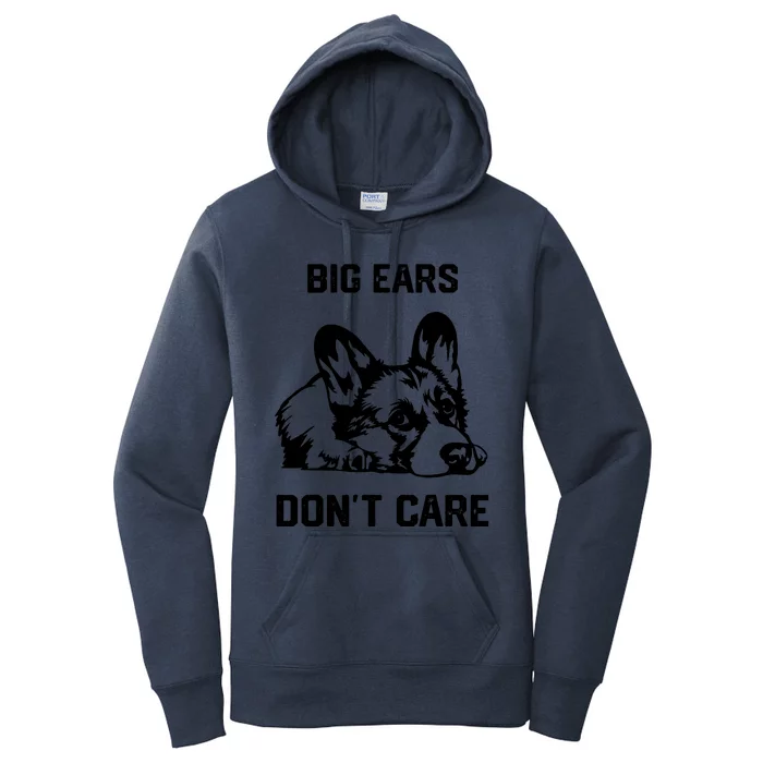 big ears don't care Corgi Women's Pullover Hoodie