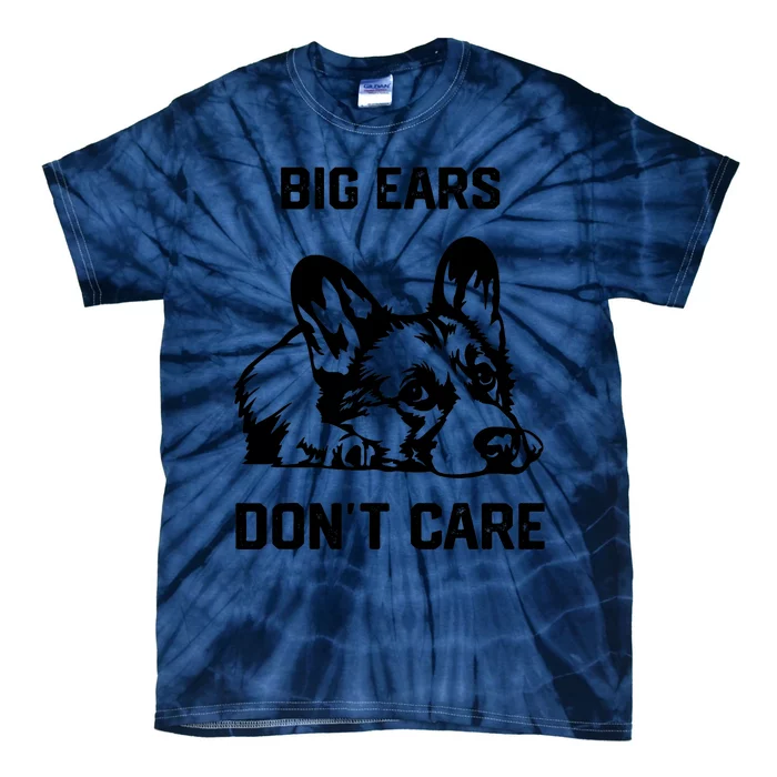 big ears don't care Corgi Tie-Dye T-Shirt